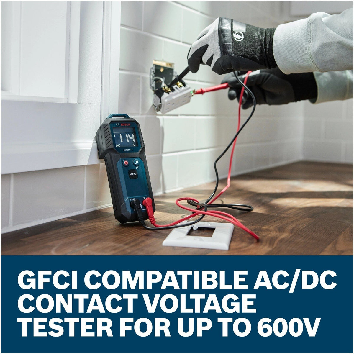 Bosch GVT600-13 600V Contact Voltage Tester with GFCI Compatibility and Flashlight - 5