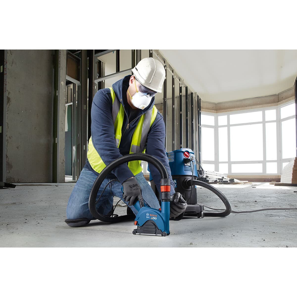 Bosch GWS13-50TG 5" Corded Angle Grinder with Tuckpointing Dust Guard - 7