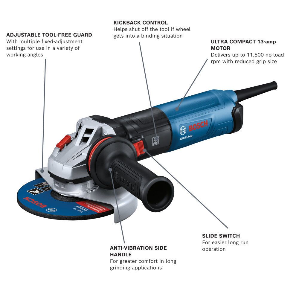 Bosch GWS14-60 6" Angle Grinder - 2