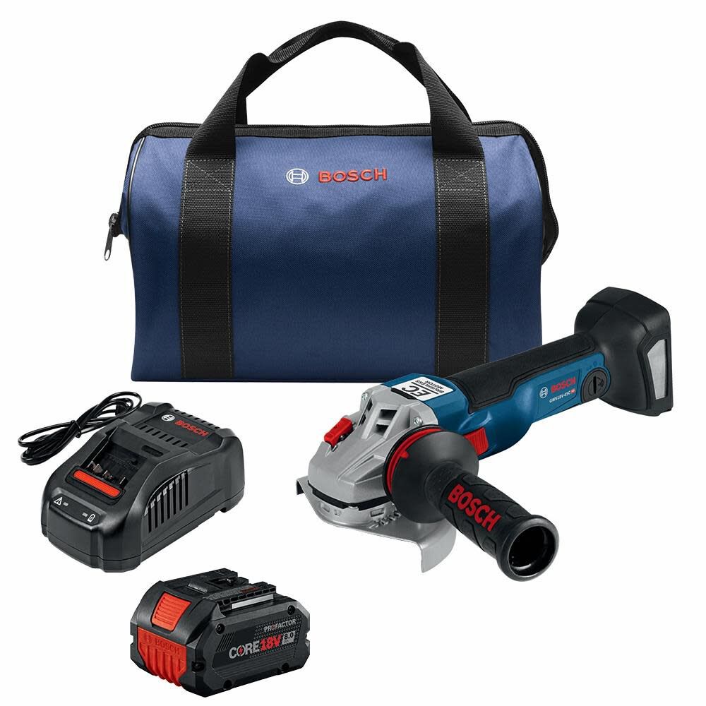 Bosch GWS18V-10B14 18V Brushless 4-1/2 - 5" Angle Grinder Kit with (1) CORE18V 8.0 Ah PROFACTOR Performance Battery