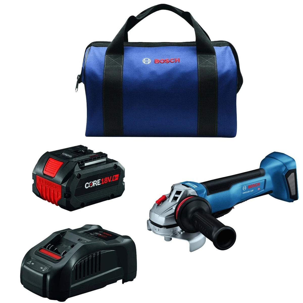 Bosch GWS18V-10PB14 18V Brushless 4-1/2" to 5" Angle Grinder Kit with 8 Ah Battery