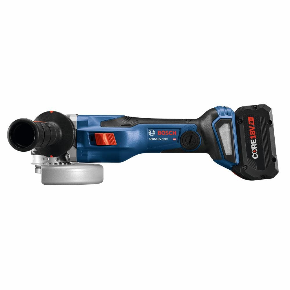 Bosch GWS18V-13CB14 PROFACTOR 18V Connected-Ready 5 – 6 In. Angle Grinder Kit with (1) CORE18V 8 Ah High Power Battery - 5