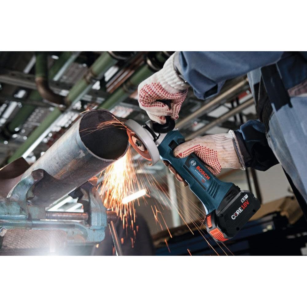 Bosch GWS18V-45B15 18V 4-1/2 In. Angle Grinder Kit with (1) CORE18V 4.0 Ah Compact Battery - 9