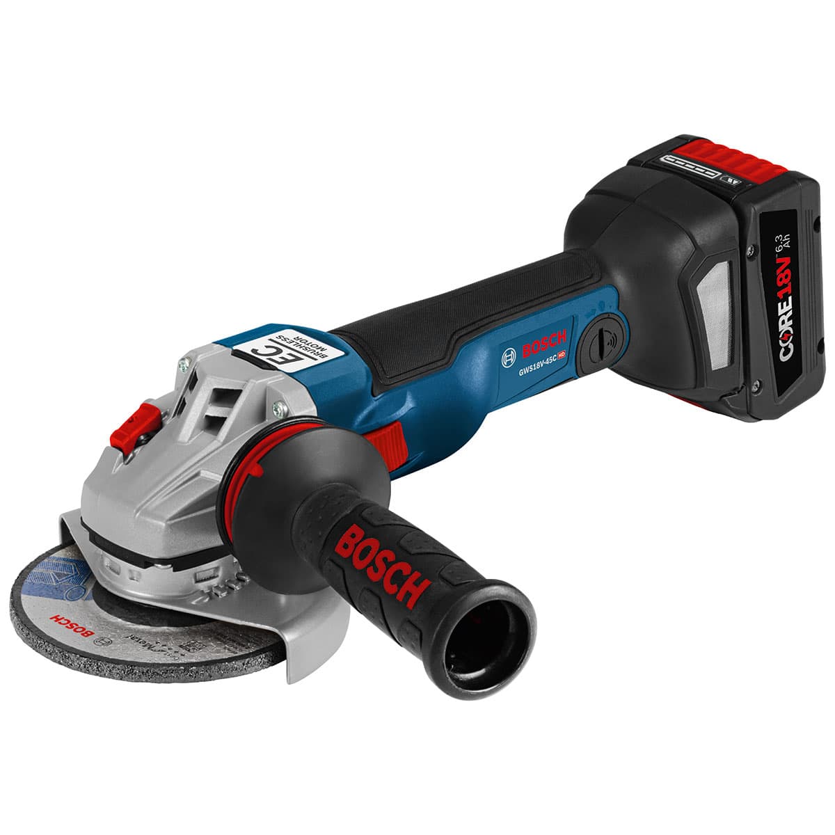 Bosch GWS18V-45CN 18V EC Brushless Connected - Ready 4.5" Angle Grinder - 7