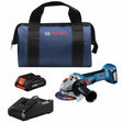Bosch GWS18V-8B15 18V Brushless 4-1/2" Angle Grinder Kit with 4 Ah Battery and Charger