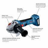 Bosch GWS18V-8B15 18V Brushless 4-1/2" Angle Grinder Kit with 4 Ah Battery and Charger - 2