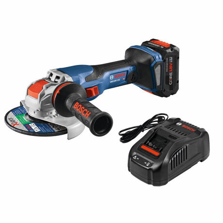 Bosch GWX18V-13CB14 PROFACTOR 18V X-LOCK Connected-Ready 5 – 6 In. Angle Grinder Kit with (1) CORE18V 8 Ah High Power Battery