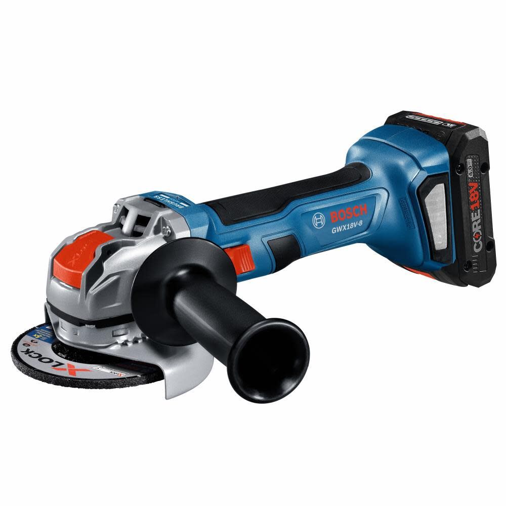 Bosch GWX18V-8B15 18V X-LOCK Brushless 4-1/2 In. Angle Grinder Kit with (1) CORE18V 4 Ah Advanced Power Battery - 3