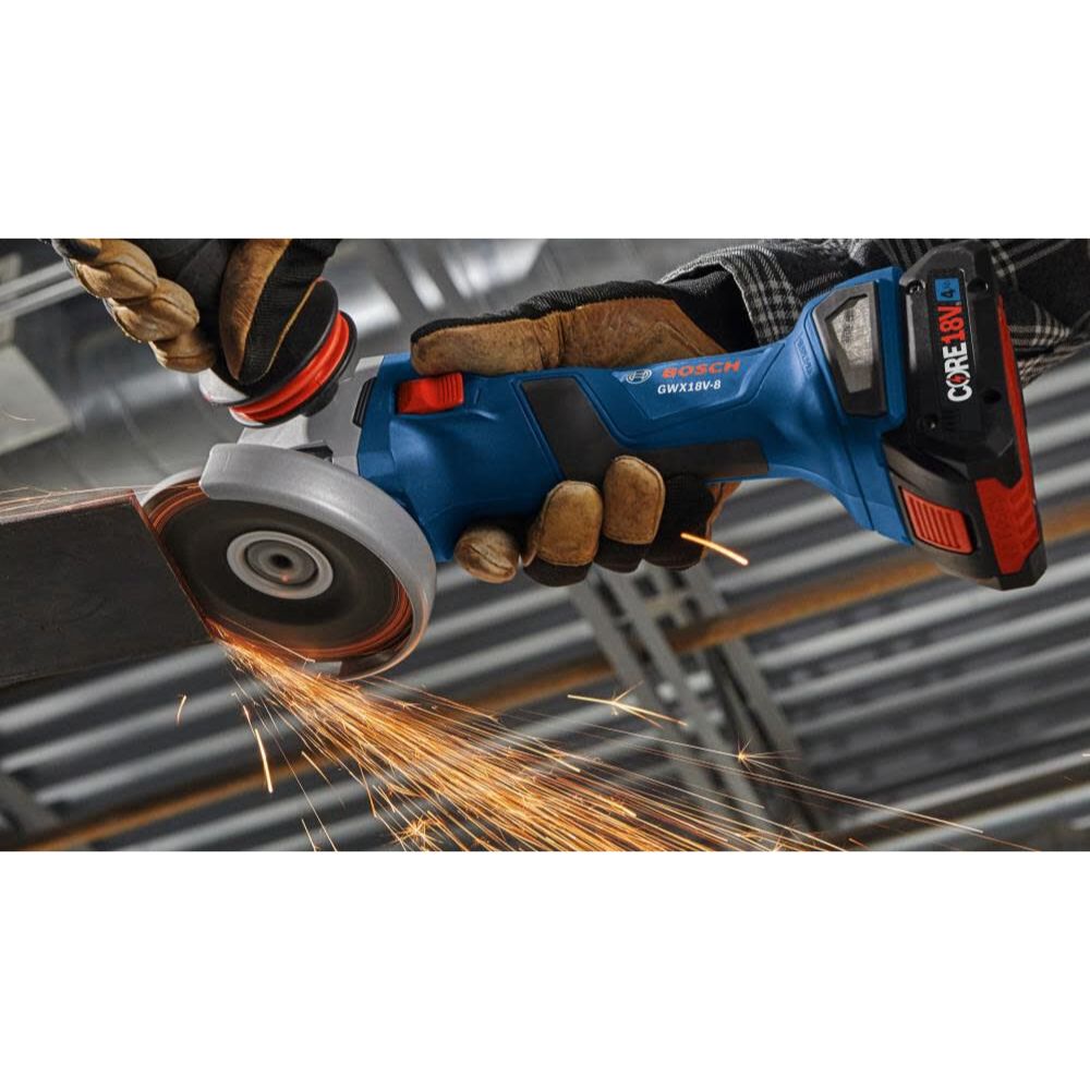 Bosch GWX18V-8B15 18V X-LOCK Brushless 4-1/2 In. Angle Grinder Kit with (1) CORE18V 4 Ah Advanced Power Battery - 14