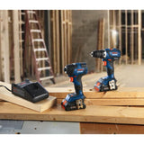 Bosch GXL18V-238B25 18V 2-Tool Combo Kit with Connected-Ready 1/4 In. Hex Impact Driver, Connected-Ready Compact Tough 1/2 In. Drill/Driver and (2) CORE18V 4.0 Ah Batteries - 6