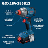 Bosch GXL18V-241B22 18V Brushless 2-Tool Combo Kit with 1/2" Hammer Drill Driver, 2-In-1 Impact Driver Wrench and Charger (2 Batteries) - 3