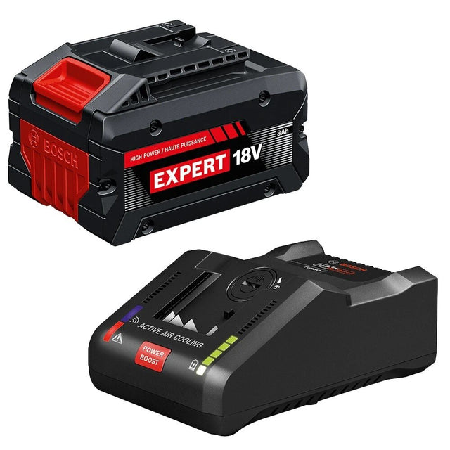 Bosch GXS18V-27N18X 18V Starter Kit with Expert 8 Ah High Power Battery and 16 Amp Turbo Charger