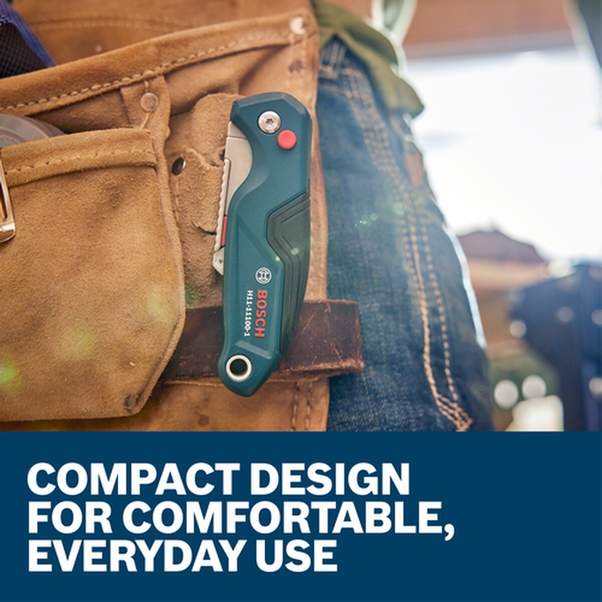 Bosch H11-11100-1 Folding Utility Knife with Aluminum Housing, One-Button Lock and Belt Clip - 4