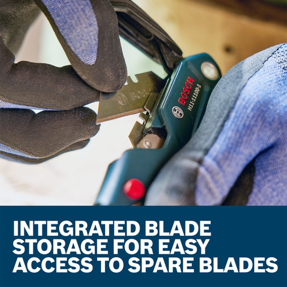 Bosch H11-11100-1 Folding Utility Knife with Aluminum Housing, One-Button Lock and Belt Clip - 5