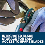 Bosch H11-11100-1 Folding Utility Knife with Aluminum Housing, One-Button Lock and Belt Clip - 5