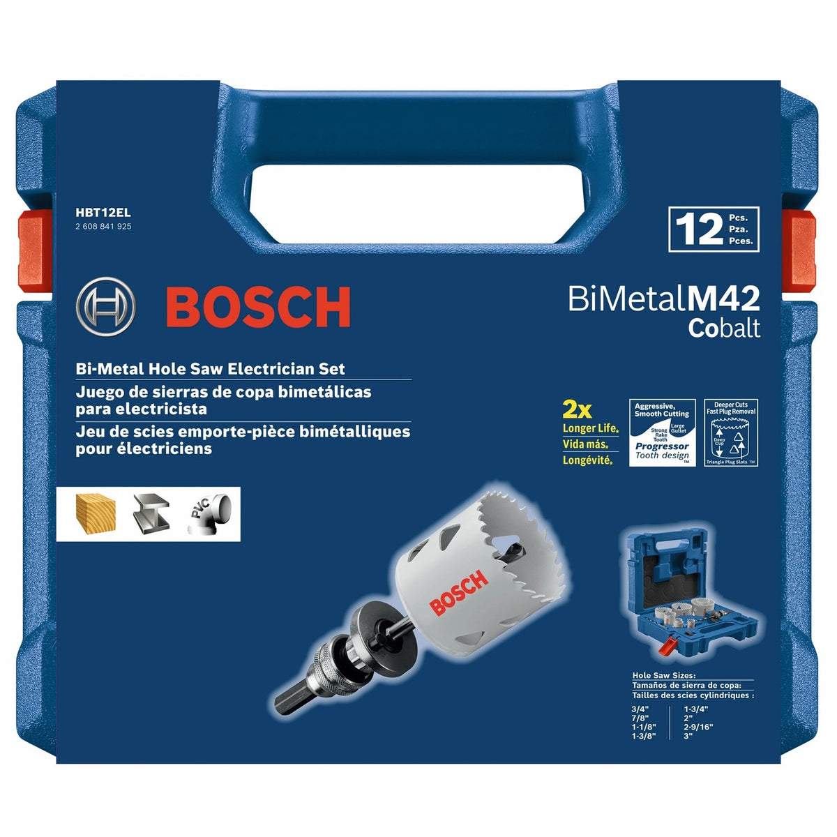 Bosch HBT12EL Professional Electrician Bi-Metal Hole Saw Set 3/4" to 3" (12 Pack) - 3