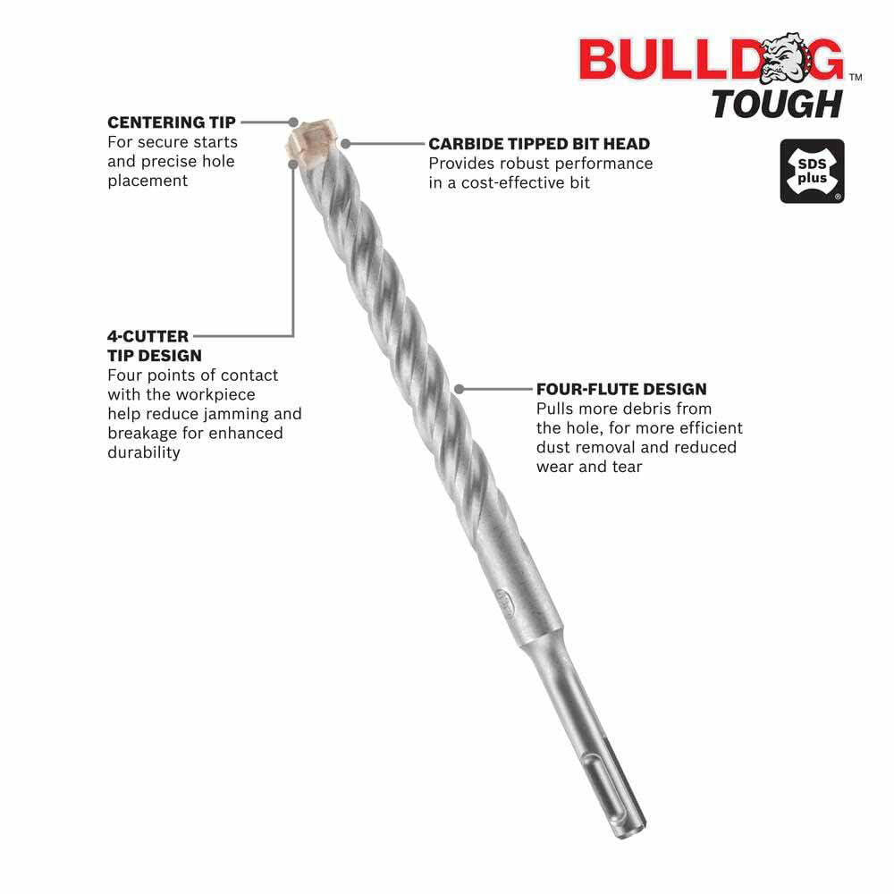 Bosch HC4C2001B25 5/32 in. x 4 in. x 6 in. SDS-Plus Bulldog Tough Rotary Hammer Bit - 25 Pack - 2