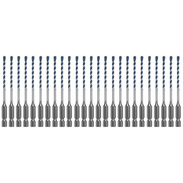 Bosch HCBG01B25T 25 Piece 1/8" x 4" BlueGranite Turbo Carbide Hammer Drill Bits