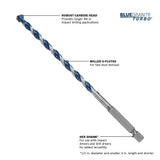 Bosch HCBG04T 3/16" x 6" BlueGranite Turbo Carbide Hammer Drill Bit for Masonry - 2