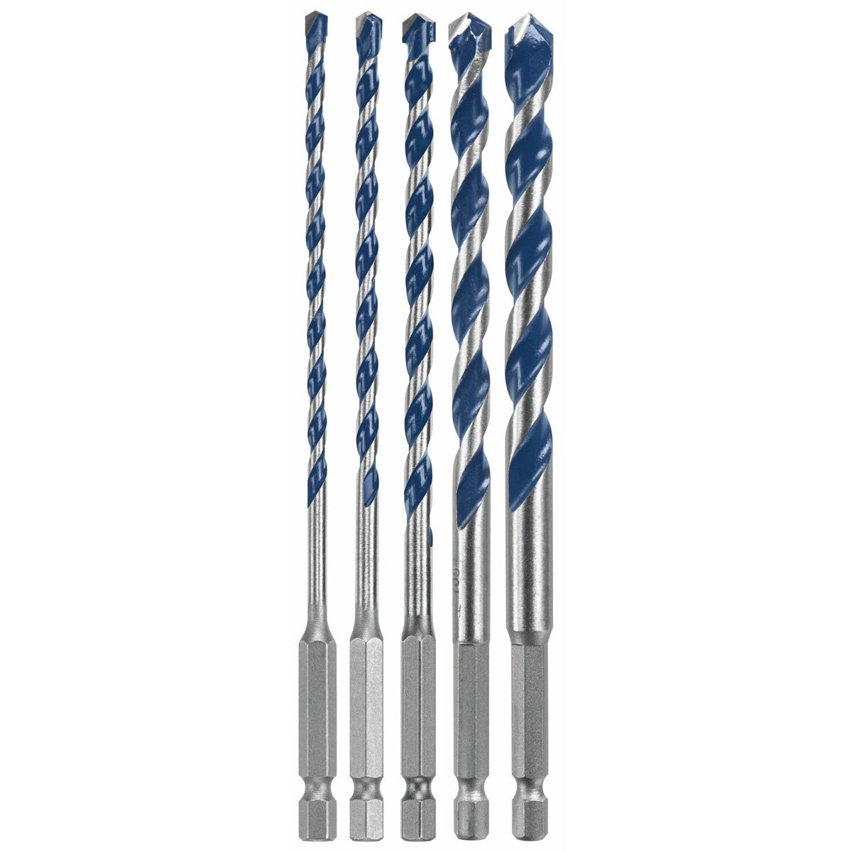 Bosch HCBG501T BlueGranite Turbo Carbide Hammer Drill Bit Set for Masonry and Concrete (5 Pack)