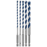 Bosch HCBG501T BlueGranite Turbo Carbide Hammer Drill Bit Set for Masonry and Concrete (5 Pack)