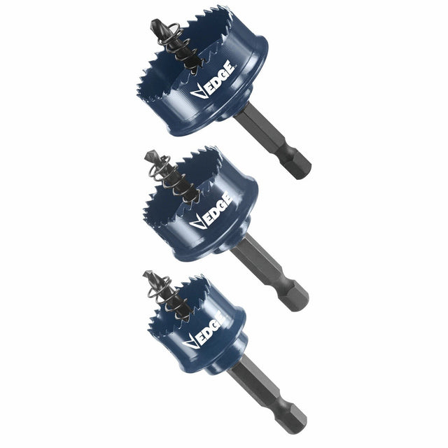 Bosch HTWS Edge Impact Tough Sheet Metal Hole Saw Set with 7/8" 1-1/8" and 1-3/8" Sizes (3 Pack)