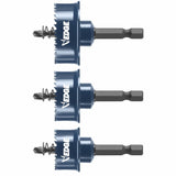Bosch HTWS Edge Impact Tough Sheet Metal Hole Saw Set with 7/8" 1-1/8" and 1-3/8" Sizes (3 Pack) - 2