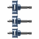 Bosch HTWS Edge Impact Tough Sheet Metal Hole Saw Set with 7/8" 1-1/8" and 1-3/8" Sizes (3 Pack) - 2