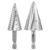 Bosch IMSDC002 High Speed Steel Impact Tough Turbo Step Drill Bit Set 3/16" to 1-1/8" (2 Pack) - 3