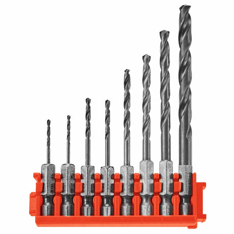 Bosch ITDDV08C Impact Rated Black Oxide Drill Bit Set with Clip for Custom Case System (8 Pack)
