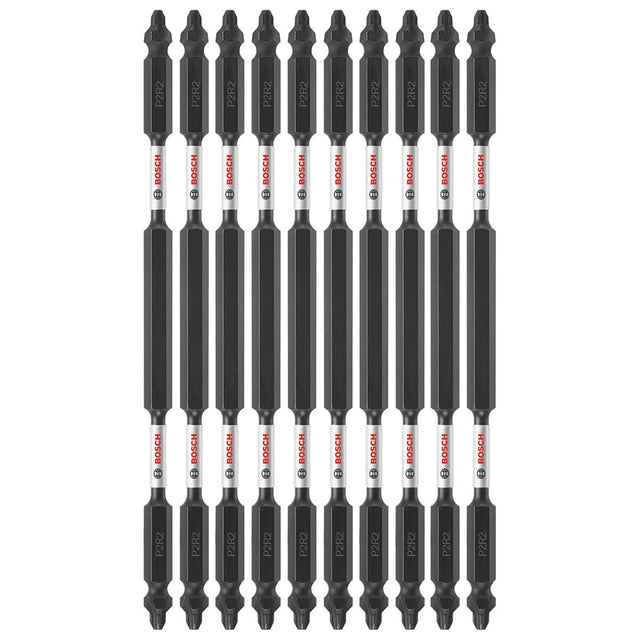 Bosch ITDEP2R26B 10-Pc Impact Tough 6" Phillips/Square #2 Double-Ended Bits