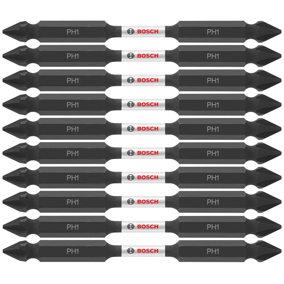 Bosch ITDEPH135B 10-Pc Impact Tough 3.5" Phillips #1 Double-Ended Bits