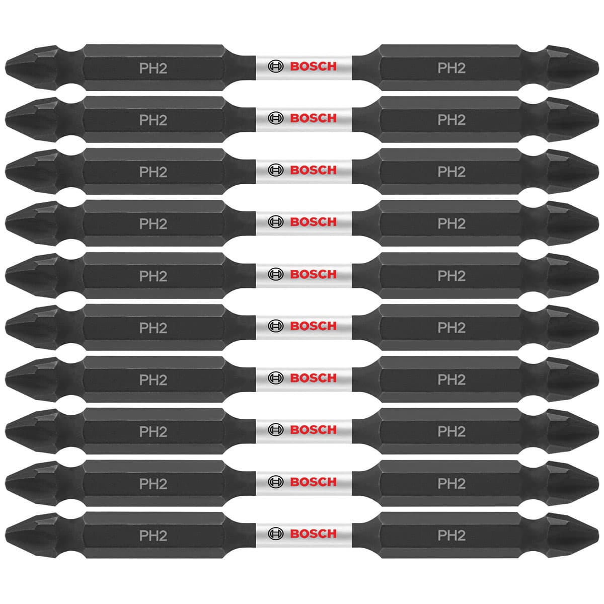 Bosch ITDEPH235B 10-Pc Impact Tough 3.5" Phillips #2 Double-Ended Bits