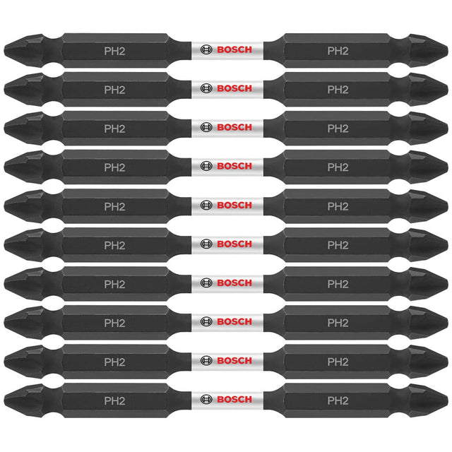 Bosch ITDEPH235B 10-Pc Impact Tough 3.5" Phillips #2 Double-Ended Bits