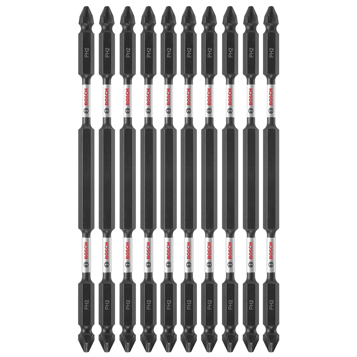 Bosch ITDEPH26B 10-Pc Impact Tough 6" Phillips #2 Double-Ended Bits