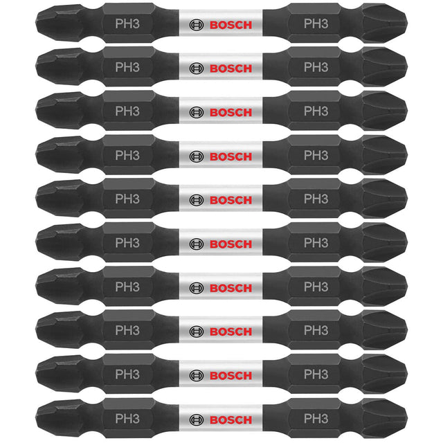 Bosch ITDEPH325B 10-Pc Impact Tough 2.5" Phillips #3 Double-Ended Bits