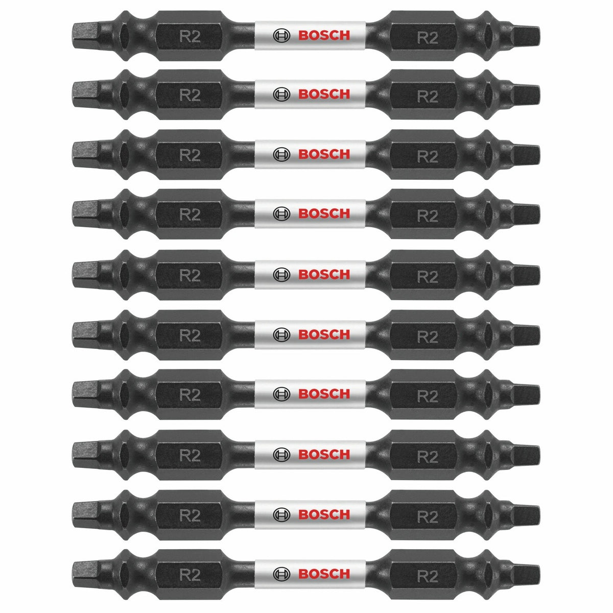 Bosch ITDESQ225B 2.5" Square No. 2 Double-Ended Impact Tough Driver Bits (10 Pack)