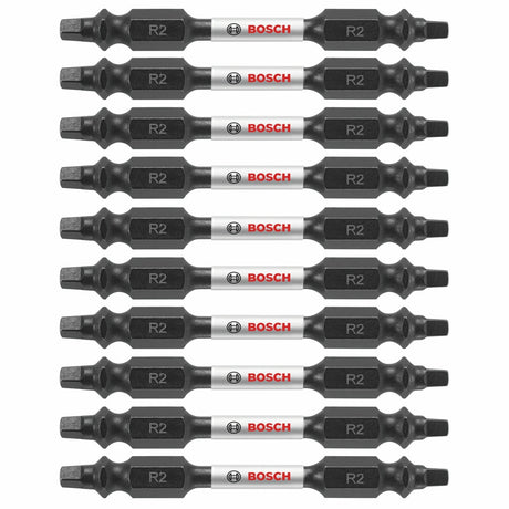 Bosch ITDESQ225B 2.5" Square No. 2 Double-Ended Impact Tough Driver Bits (10 Pack)