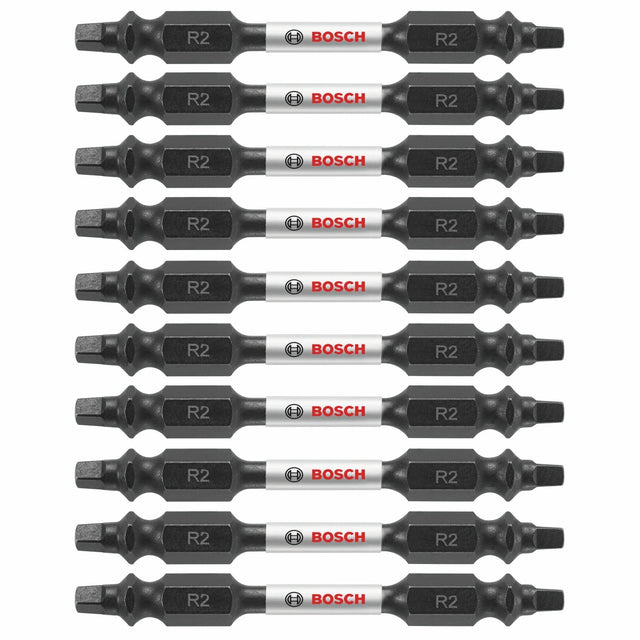 Bosch ITDESQ225B 2.5" Square No. 2 Double-Ended Impact Tough Driver Bits (10 Pack)