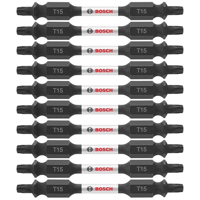 Bosch ITDET1525B 10-Pc Impact Tough 2.5" Torx #15 Double-Ended Bits