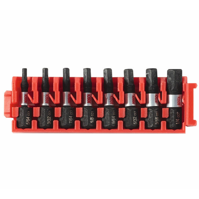 Bosch ITDHV108C 1" Driven Impact Hex Insert Bit Set with Custom Case Clip (8 Pack)
