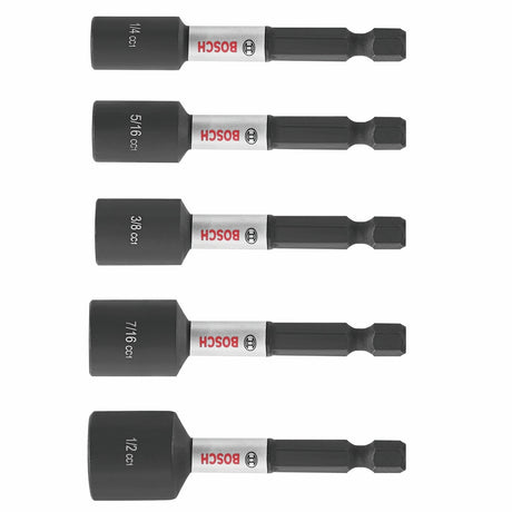 Bosch ITDNSV205 Driven 2-9/16" Impact Nutsetter Set with Magnetic Tips (5 Pack)