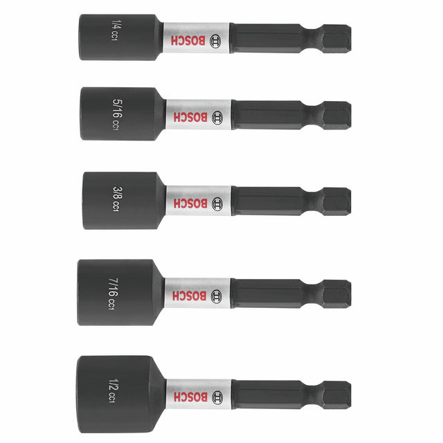 Bosch ITDNSV205 Driven 2-9/16" Impact Nutsetter Set with Magnetic Tips (5 Pack)