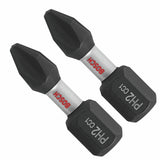 Bosch ITDPH2102 1" Driven Impact Phillips No 2 Insert Bits with Magnetic Tip (2 Pack)