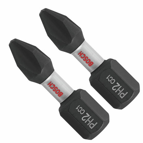 Bosch ITDPH2102 1" Driven Impact Phillips No 2 Insert Bits with Magnetic Tip (2 Pack)