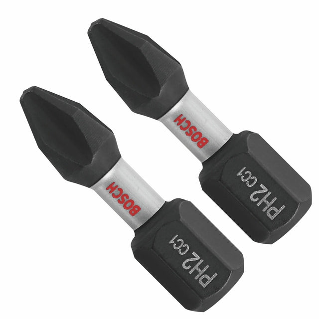 Bosch ITDPH2102 1" Driven Impact Phillips No 2 Insert Bits with Magnetic Tip (2 Pack)