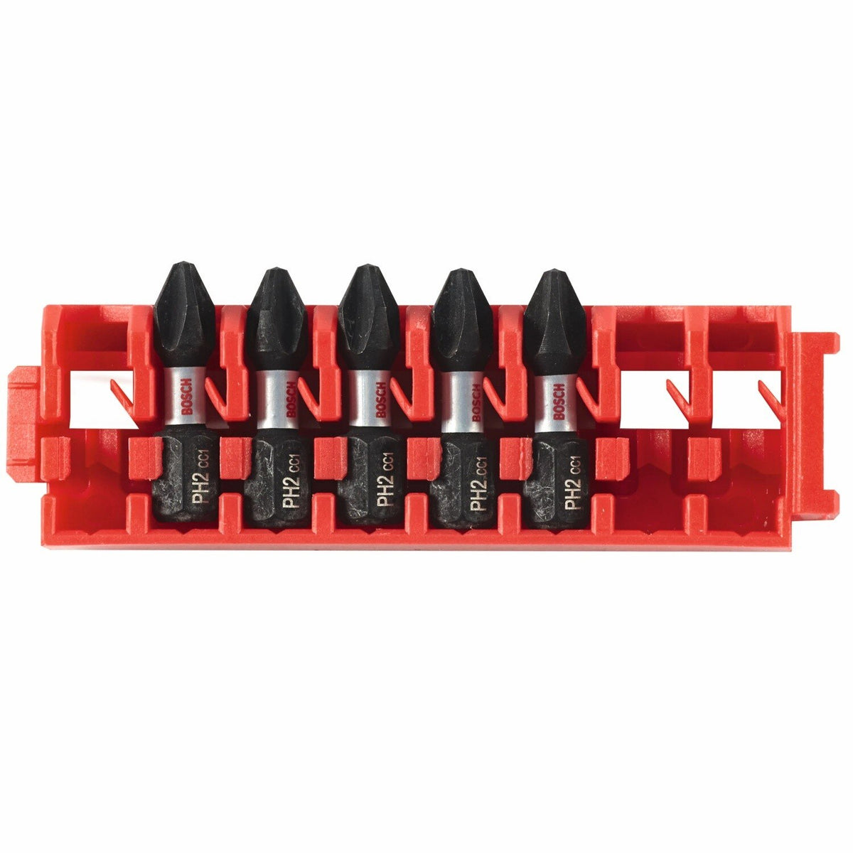 Bosch ITDPH2105C 1" Impact Phillips No 2 Insert Bits with Clip for Custom Case System (5 Pack)