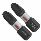 Bosch ITDPH3102 1" Impact Phillips P3 Insert Bits for Impact Drivers (2 Pack)