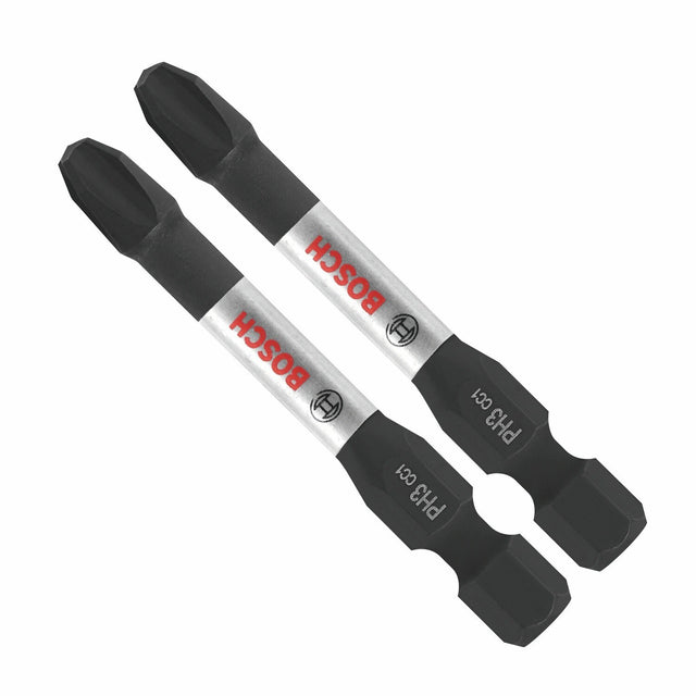 Bosch ITDPH3202 2" Driven Impact Phillips P3 Power Bits with Magnetic Tip (2 Pack)