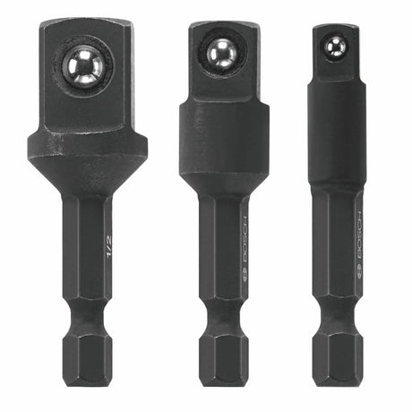 Bosch ITDSAV203 1/4" Hex Impact Socket Adapter Set for Impact Drivers (3 Pack)